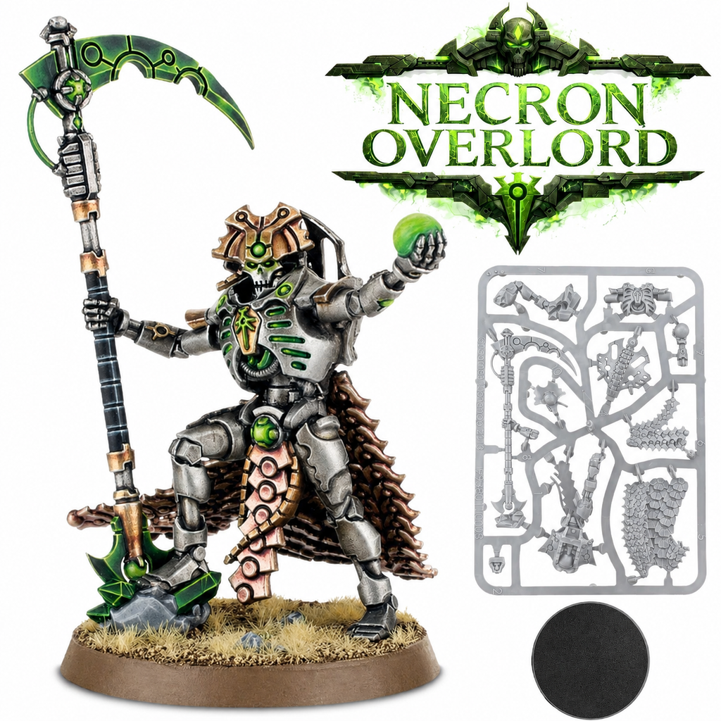Warhammer 40k Necron Overlord with Scythe and Resurrection Orb - New - OOP