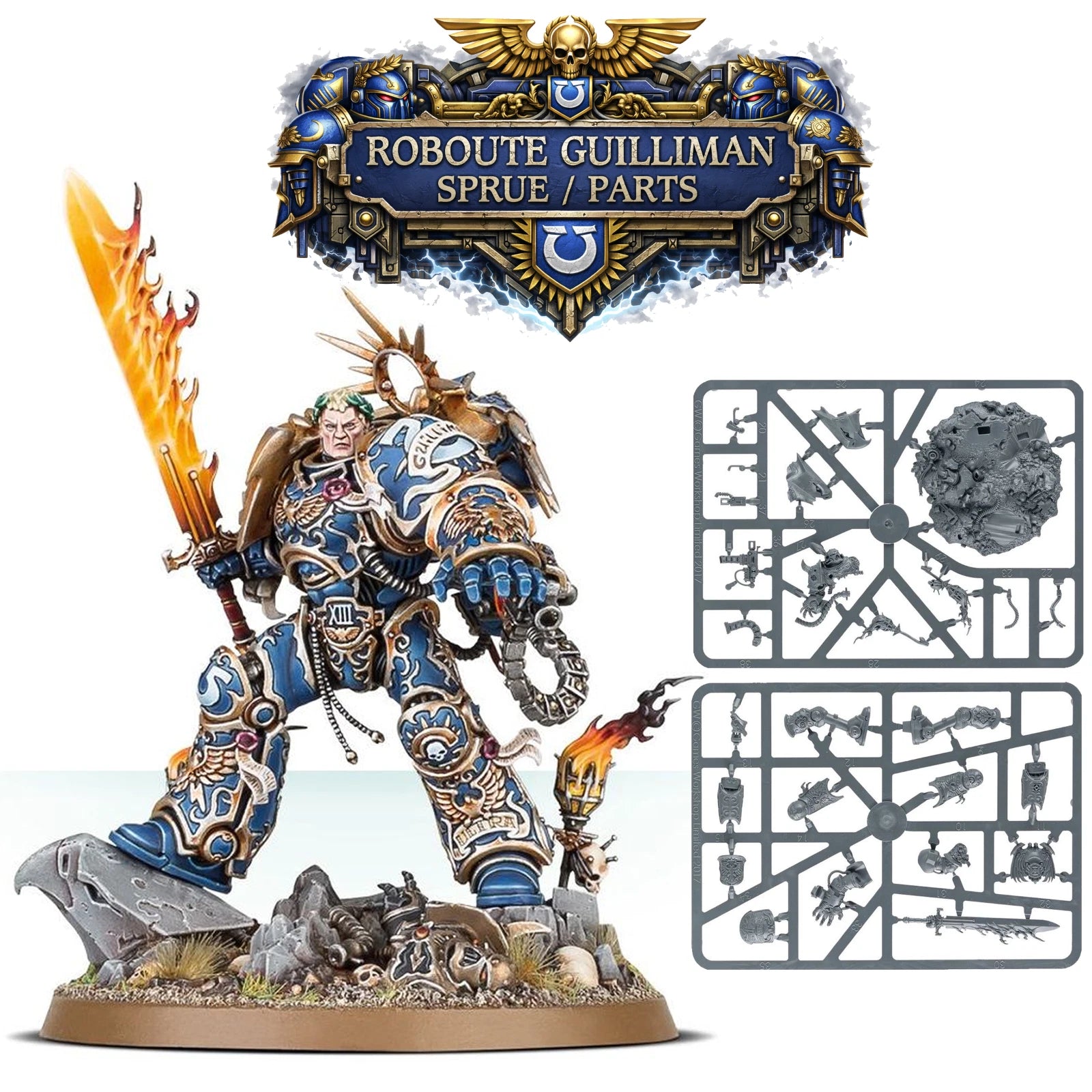 Warhammer 40K Space Marines Ultramarines Roboute Guilliman Spare Parts Sprues