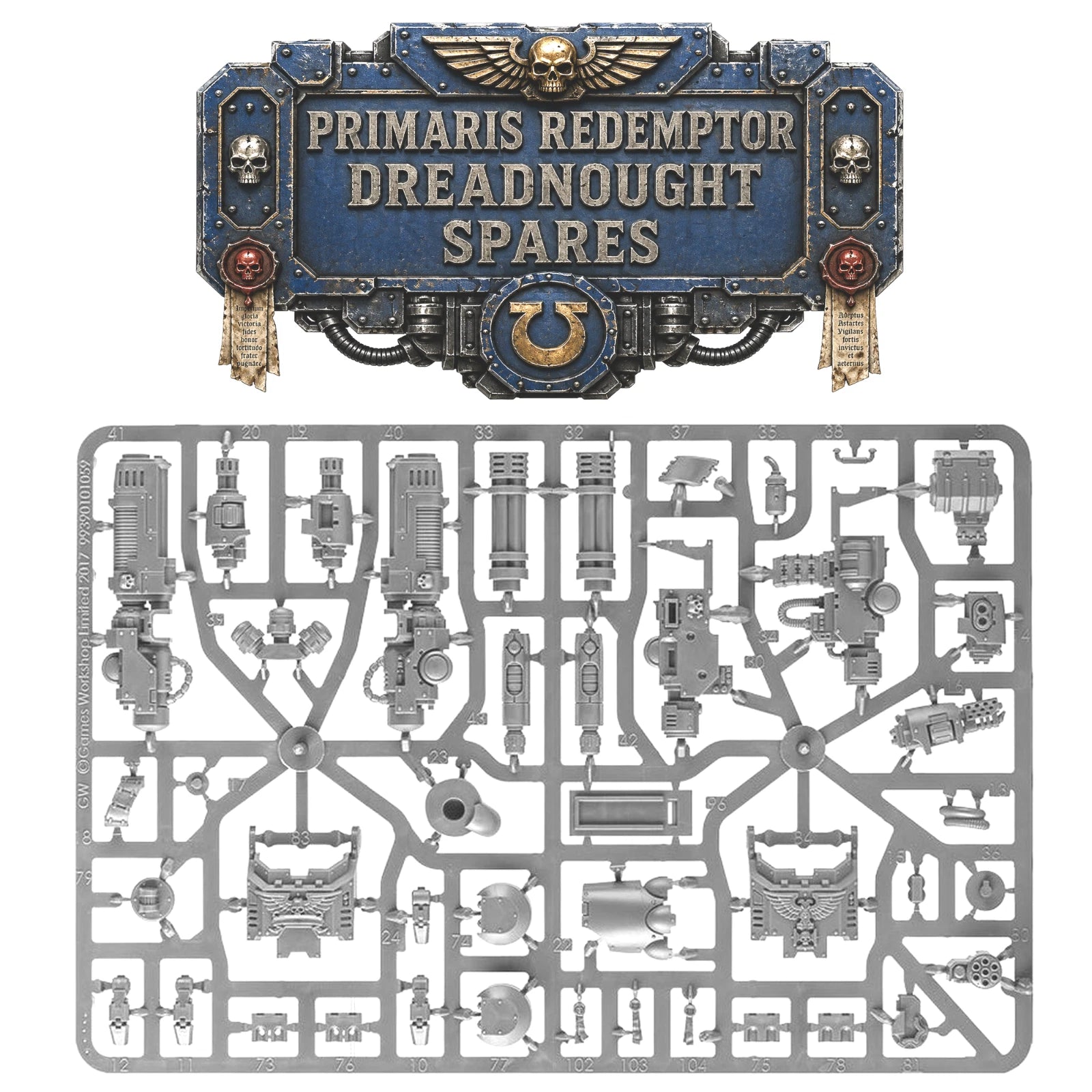 Warhammer 40K Space Marines Primaris Redemptor Dreadnought Weapons Sprue Parts