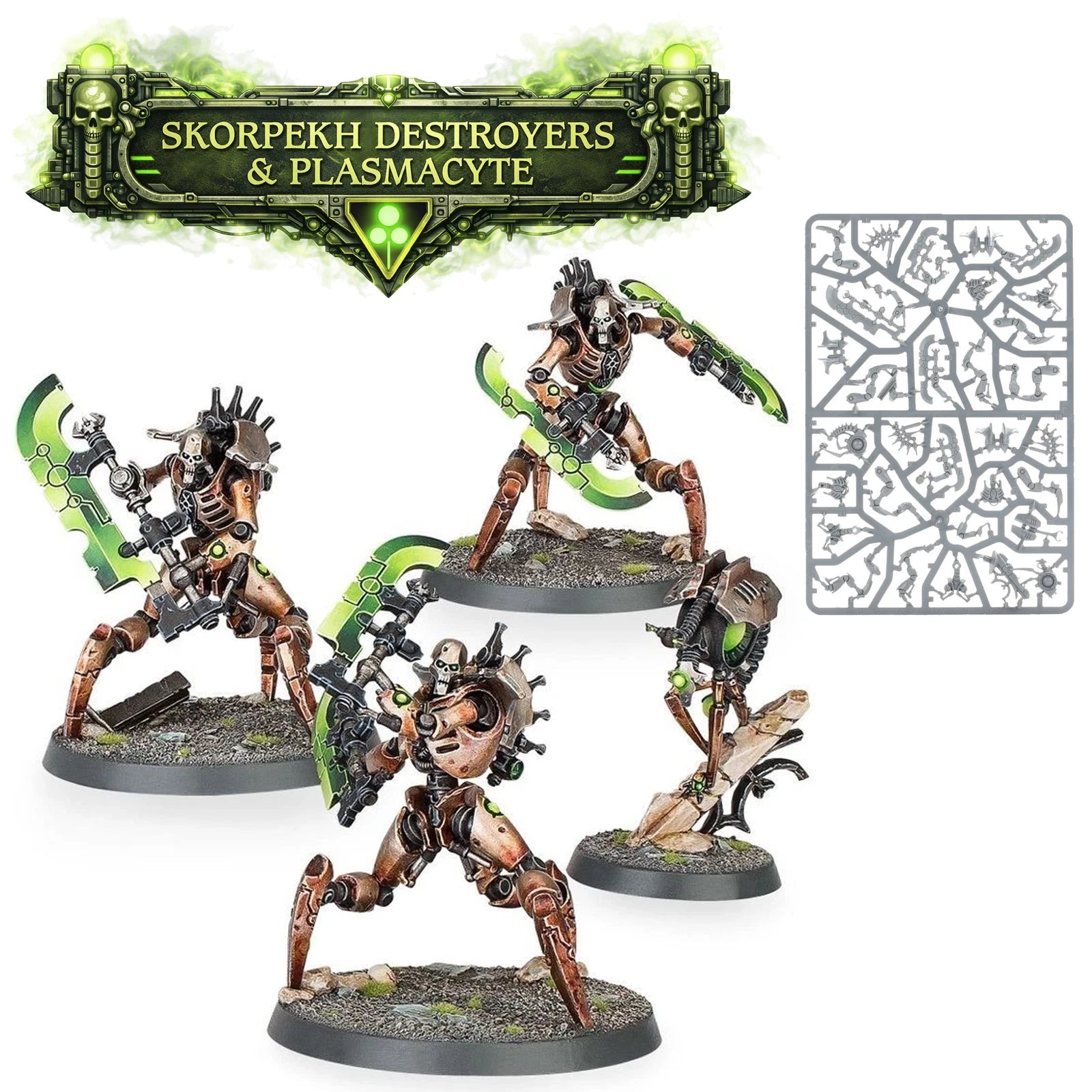 Warhammer 40k Necrons Skorpekh Destroyers x 3 + Plasmacyte - New - No Bases