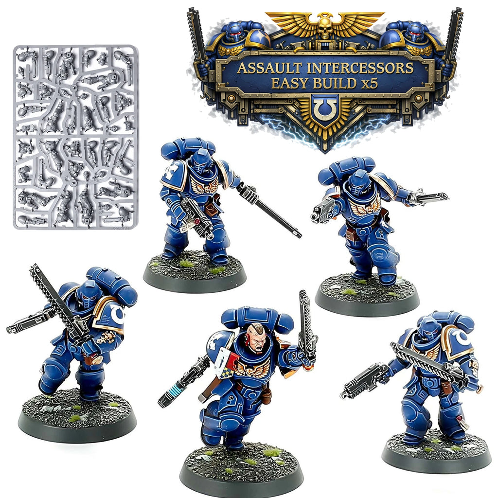 Warhammer 40k Primaris Space Marines Assault Intercessors Squad x 5 - No Bases