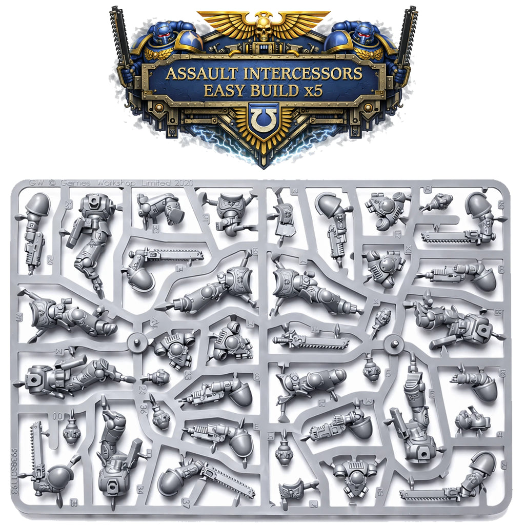 Warhammer 40k Primaris Space Marines Assault Intercessors Squad x 5 - No Bases